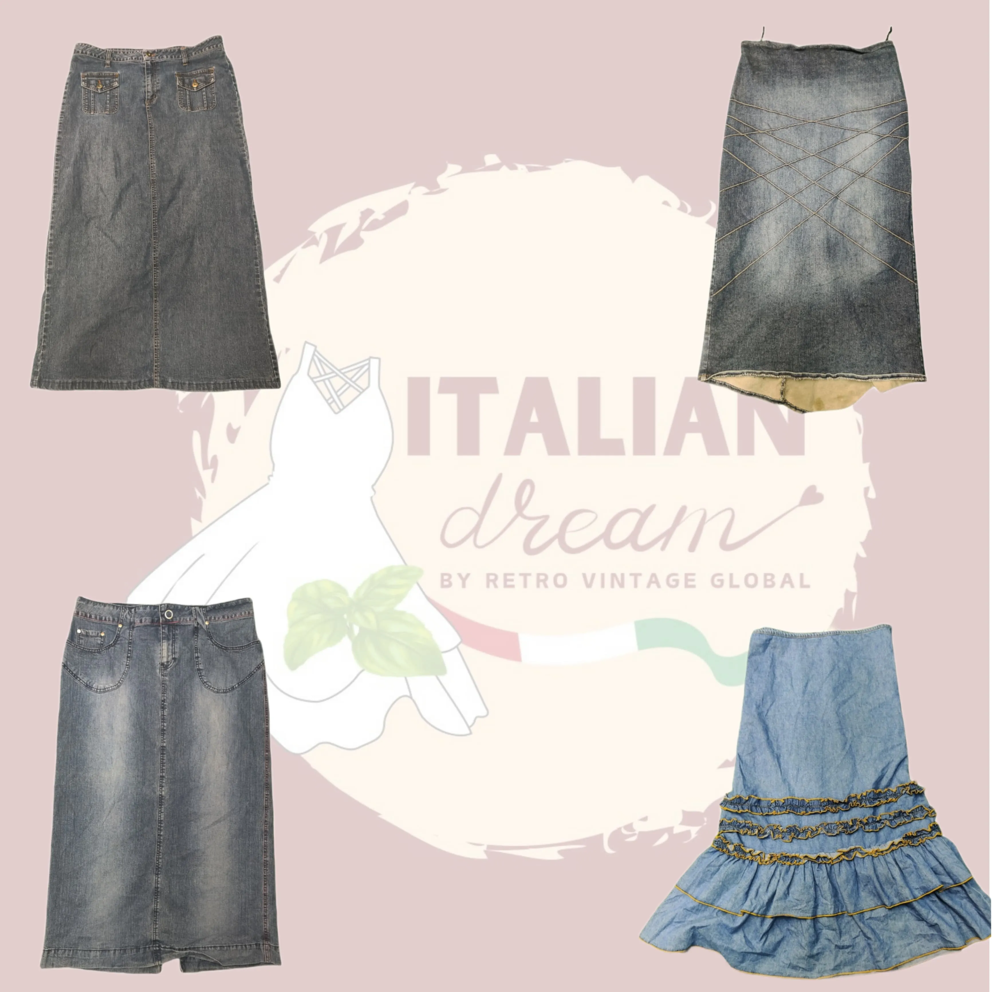 Y2K Long Denim Skirts